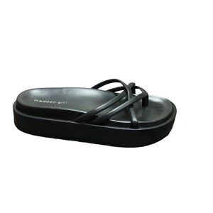 Vegan Madden Girl Fowler Sandals Wedges Slip On Thong Black 6 () CC   4181